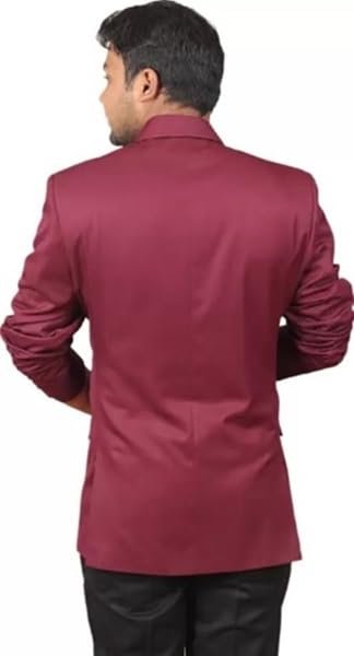 Men’s Formal Maroon, Single Breasted Blazer, Business Casual Style (in, Numeric, 38, Maroon)