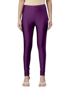 TRENDMALLS Women's Microfiber Elastane Stretch Soft Churidar Length Leggings with Ultrasoft Waistband Berry Purple