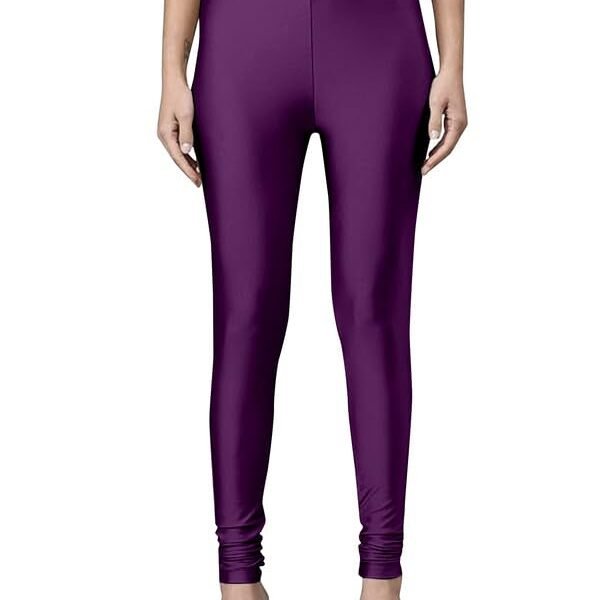 TRENDMALLS Women's Microfiber Elastane Stretch Soft Churidar Length Leggings with Ultrasoft Waistband Berry Purple
