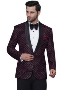 Wedding Sequence Blazer Suit for Men | Purple Coat for Men Blazer | Relaxed Fit Blazer for Men Wedding Party | Embroidered Velvet Blazer | Blazer Coat for Men Wedding Party