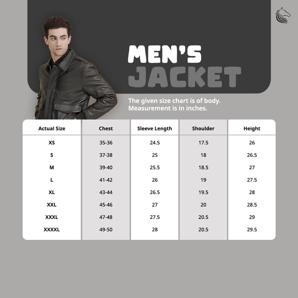 CHARMSHILP Men’s Vikram Bomber Sheep Skin Leather Jacket (IN, Alpha, M, Regular, Black)