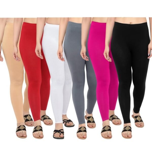 NGT Cotton Lycra Ankle Length Leggings for Women Combo (Set of 6)