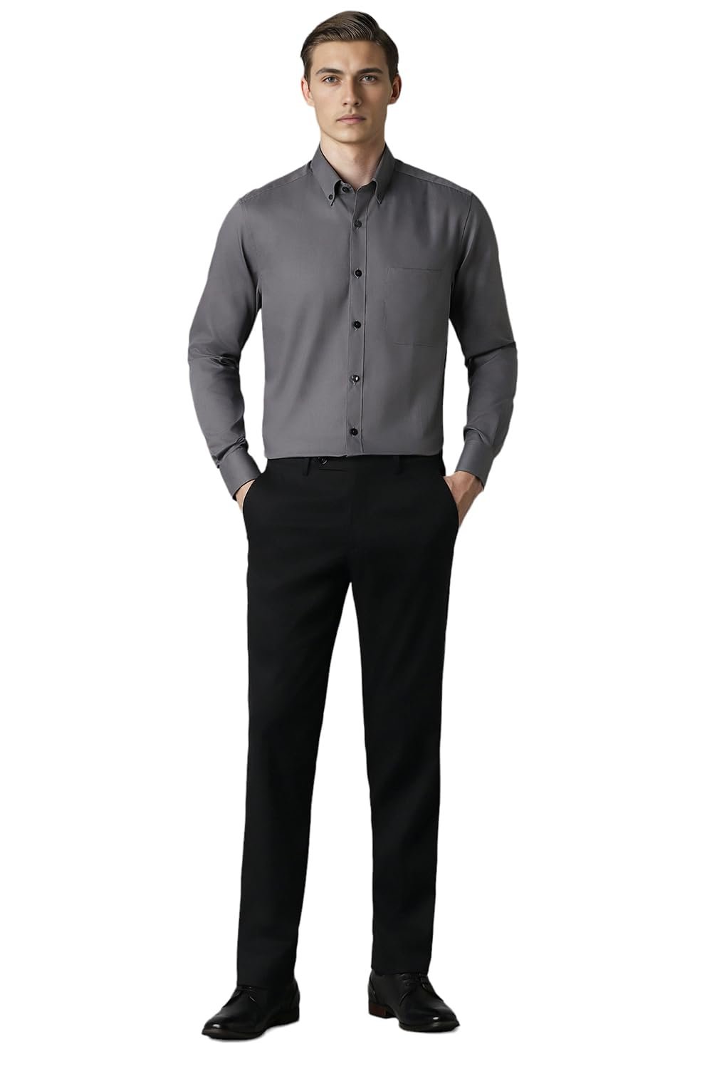 Louis Philippe Cotton Men’s Classic FiT-Shirt (Lpsfmclpj11048_Grey