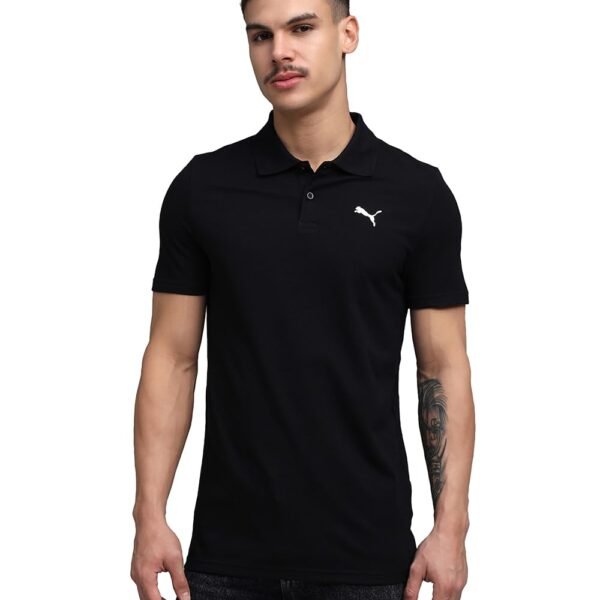 PUMA Men's Cotton Solid Slim Fit T-Shirt (687093_Black_