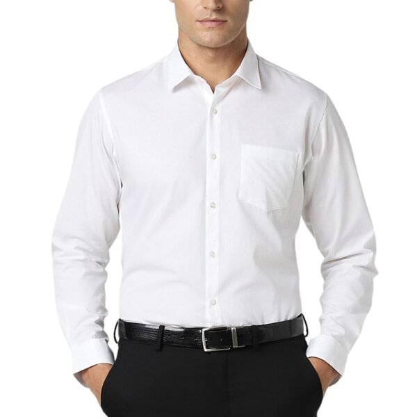 Peter England Men Cotton Slim Fit Small Ditsy Printed Full Sleeve Shirt White,44