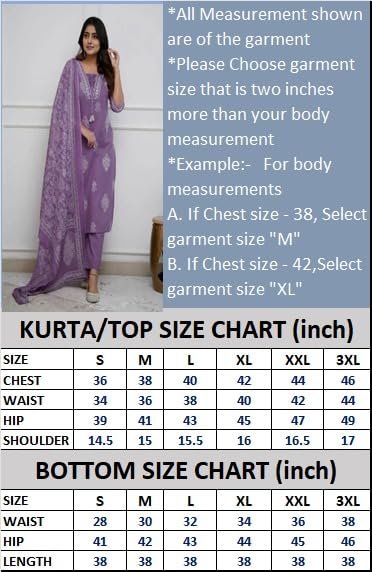 PARTHV Women’s Pure Cotton Printed with Handwork Kurta with Pants and Dupatta Set, Wedding Ethnic Suit Set, P-1079, Purple, XXL