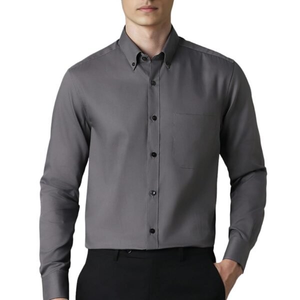 Louis Philippe Cotton Men's Classic FiT-Shirt (Lpsfmclpj11048_Grey