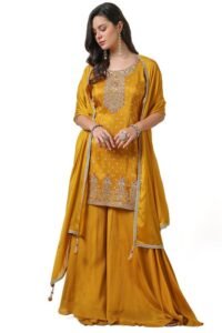 Soch Women's Brocade Salwar Suit (OWA4CD21032A_Mustard