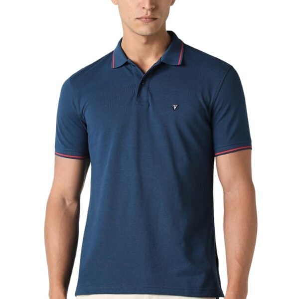 Van Heusen Men's Cotton Regular Fit Polo T-Shirt (VSKP517S011419_Nautical XL)