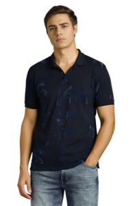 Louis Philippe Men's Slim Fit T-Shirt (LRKPCSLFE09112_Navy