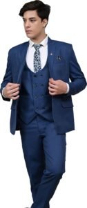 BLACKZED Suits for Men | 5 Piece Coat Suit for Men Formal | Coat Pant & Coat Set Blue
