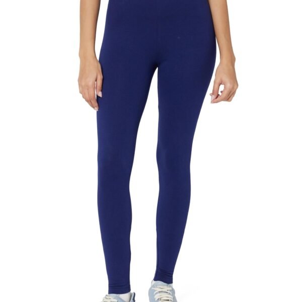 Jockey AW87 Women's Super Combed Cotton Elastane Stretch Leggings with Ultrasoft Waistband_Blue_S