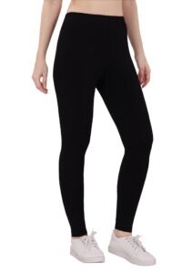 TRASA Ultra Soft Cotton Ankle Solid Regular and Plus Ankle Mid Rise Leggings for Womens and Girls - Size - 5XL - Black