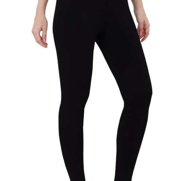 TRASA Ultra Soft Cotton Ankle Solid Regular and Plus Ankle Mid Rise Leggings for Womens and Girls - Size - 5XL - Black