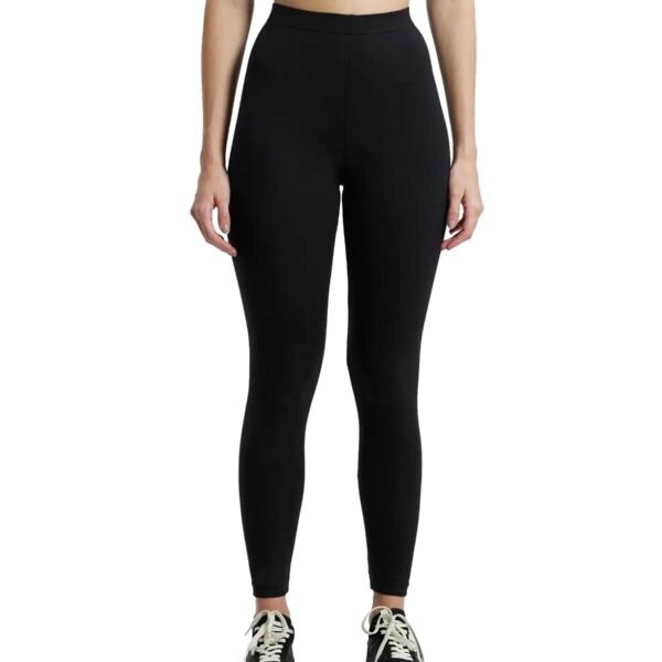 Jockey Women's Slim Fit Cotton Blend Leggings with Concealed Elastic Band (AW87_Black_L_Black_L)