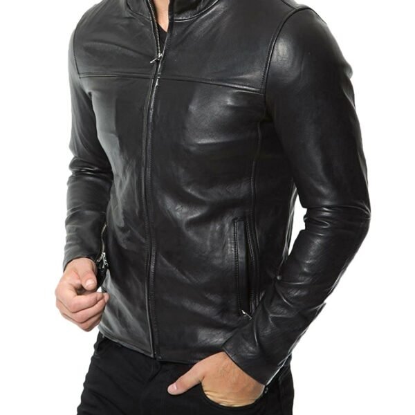 NEW CHOICE LEATHER Pure Genuine Leather Jacket For Men's (NEWCHOICE-605-Black-M)
