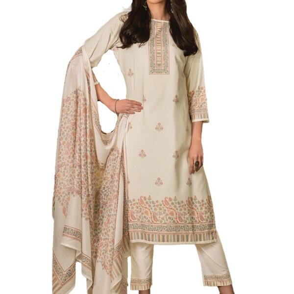 Bitra Women's Printed Pure Cotton Unstitched Salwar Suit Dress Materials with Dupatta (Print-4)