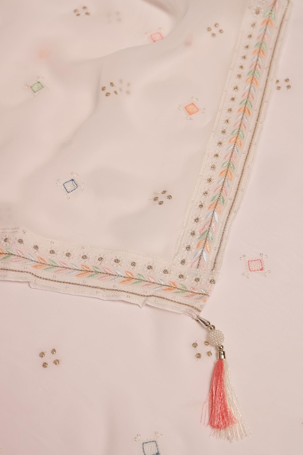 Soch Womens Cream Georgette Embroidered Gown With Zari