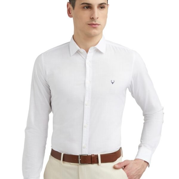 Allen Solly Men's Solid Slim Fit Shirt (ASSFQMOBZ43301_White_38)