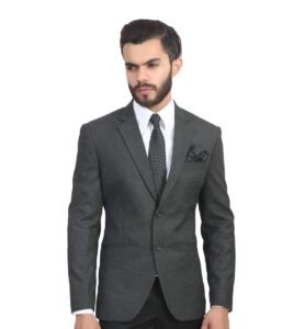 Men's Slim Fit Single Breasted Blazer (SB-CHARCOAL--40_Charcoal_40)