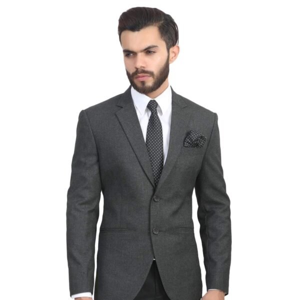MANQ Men's Slim Fit Single Breasted Blazer (SB-CHARCOAL--40_Charcoal_40)