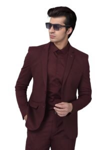 YSYB Dezines Men Blazer Versatile Blazer for Men Ideal for All Purpose be it Formal, Causal, Festival, Party and Wedding. Color Maroon, Size 38.