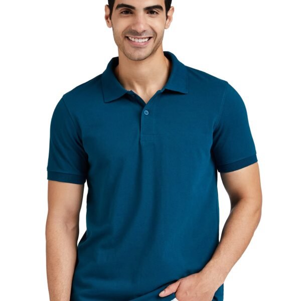 Amazon Brand - Symbol Men's Solid Regular Fit Half Sleeve Polo(SS19PLS2_Fog Teal_XL)