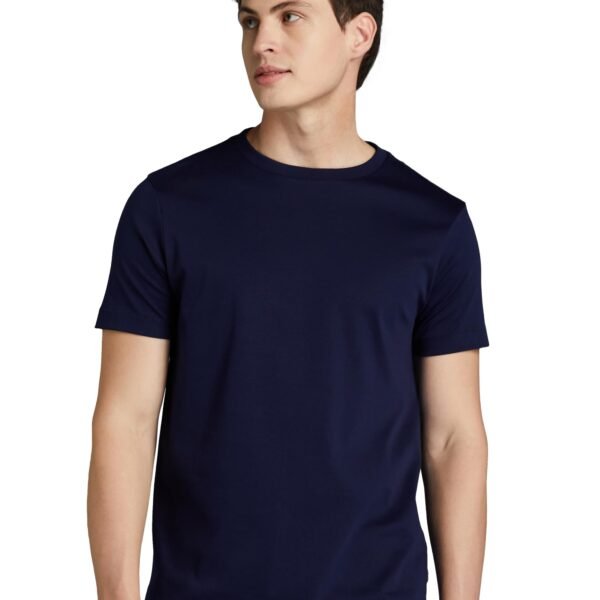 Symbol Premium Men's Cotton Super Soft Round Neck Solid T-Shirt: Regular Fit (SYP-A22-TS-01_Navy Blue_3XL)