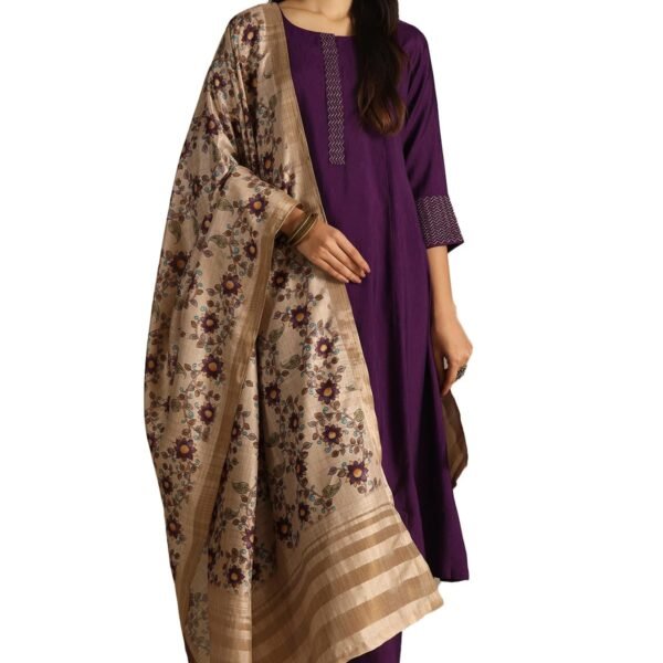 Soch Women's Silk Blend Salwar Suit Set (EWA5CD22260_Purple