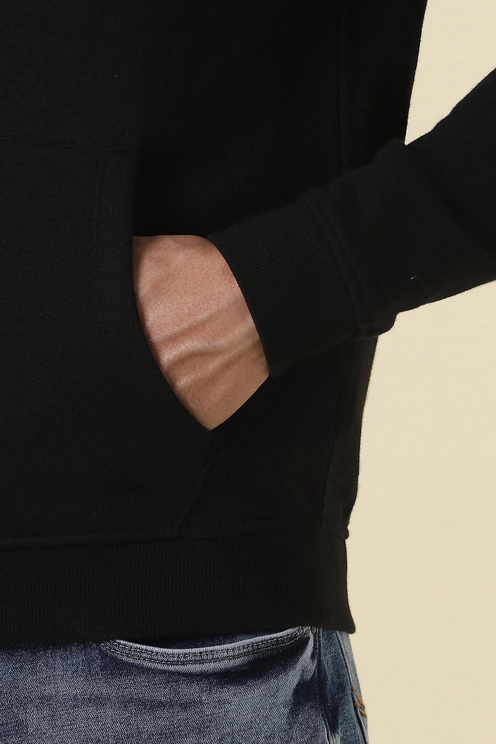 Allen Solly Men’s Sweatshirt with Hoodie (ASSTQRGFT10876_BLACK_2XL)