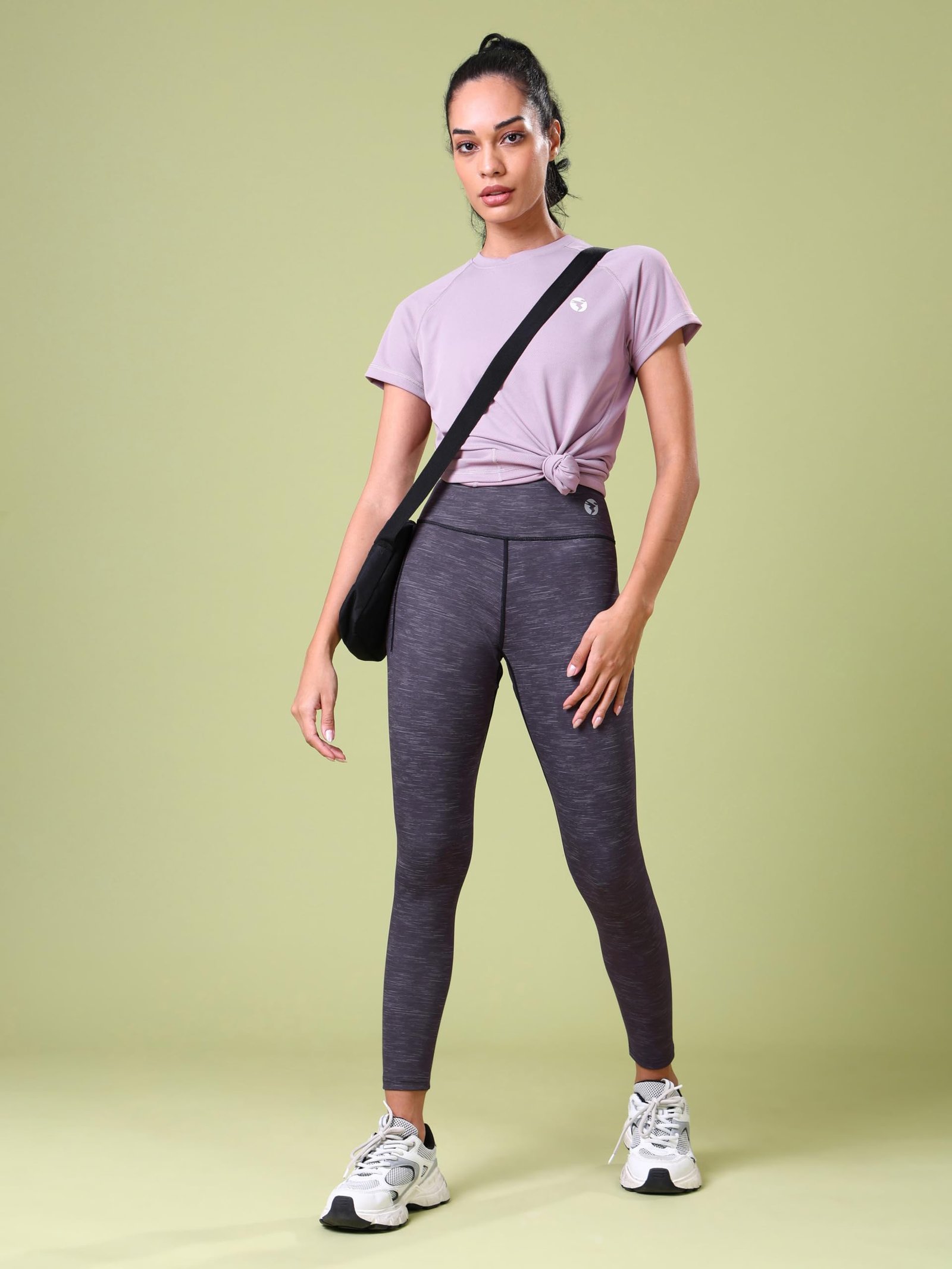 TECHNOSPORT Womens Skinny Fit Activewear Tights for Running, Gym and Sports - (WPW110PLS_Purple Lines_XL) - Image 5