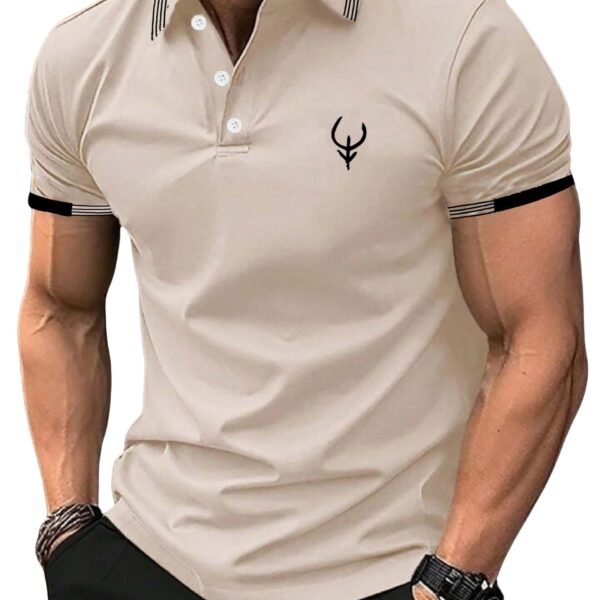 Lymio Polo T Shirt for Men || Men Casual T-Shirt || Polo (Polo-43-Chiku-M) Beige