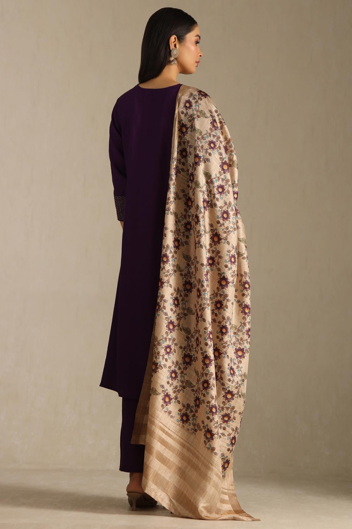 Soch Women's Silk Blend Salwar Suit Set (EWA5CD22260_Purple - Image 6