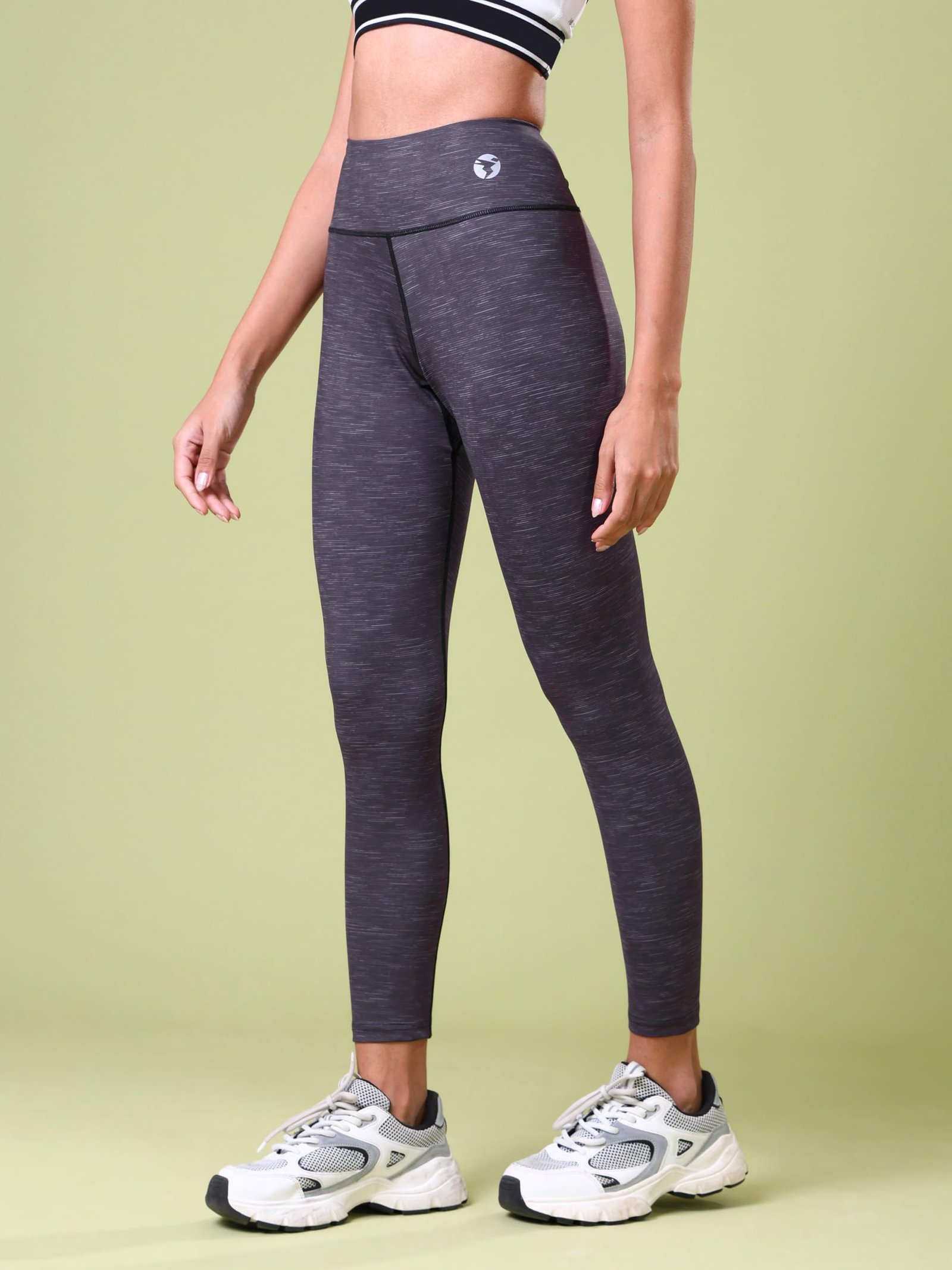 TECHNOSPORT Womens Skinny Fit Activewear Tights for Running, Gym and Sports - (WPW110PLS_Purple Lines_XL) - Image 4