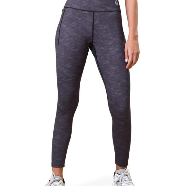 TECHNOSPORT Womens Skinny Fit Activewear Tights for Running, Gym and Sports - (WPW110PLS_Purple Lines_XL)