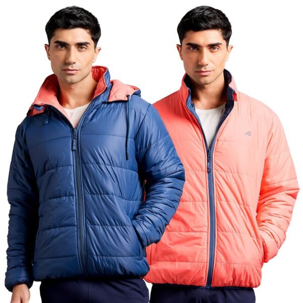 Boldfit Reversible Jacket For Men Winter Wear Nylon Winter Jacket For Men Minus degree Jackets from Minus 10 Degree Winter Wear for Men Double Sided Winter Jackets For Men Heavy Jackets BlueOrange M