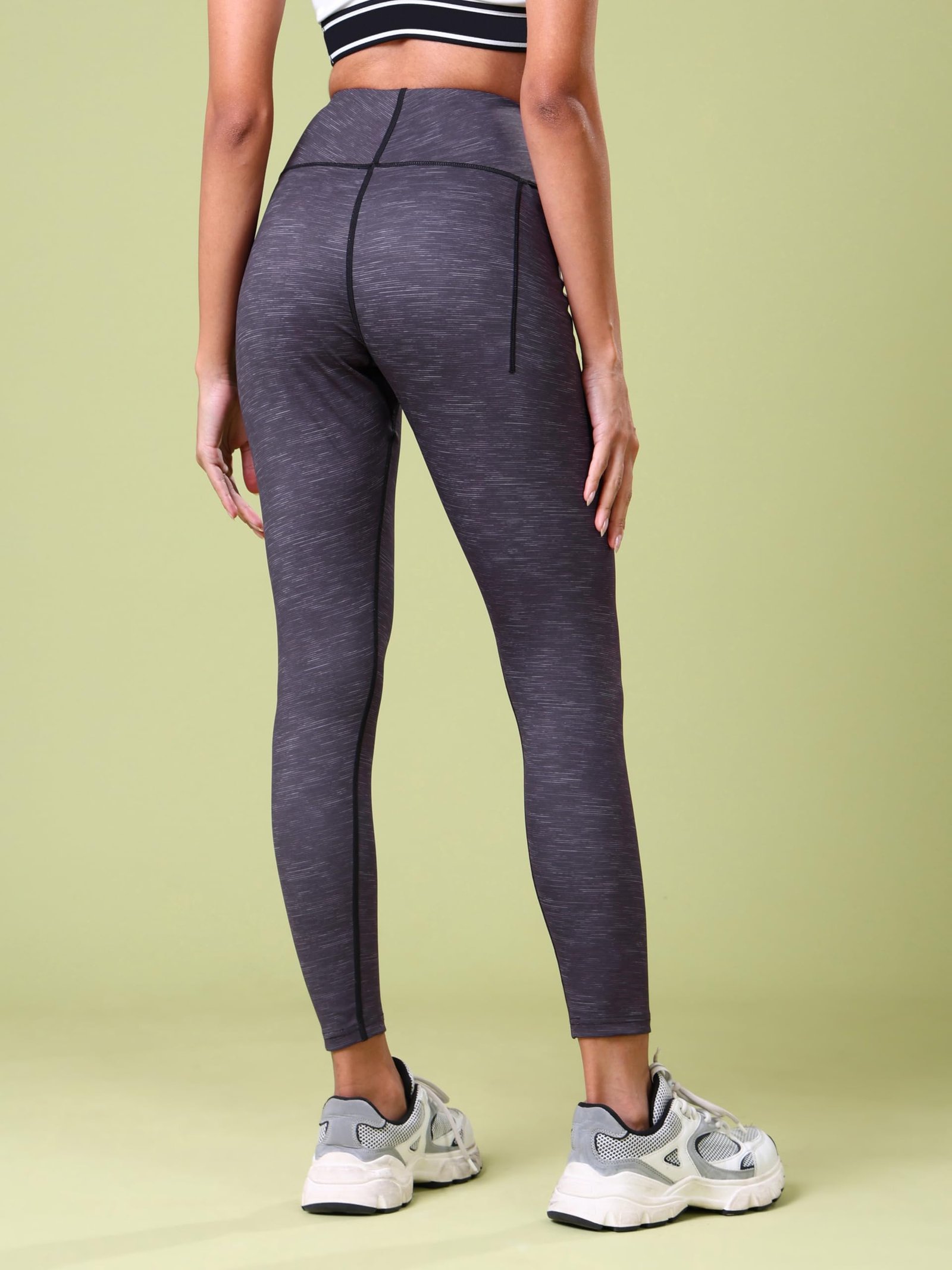 TECHNOSPORT Womens Skinny Fit Activewear Tights for Running, Gym and Sports - (WPW110PLS_Purple Lines_XL) - Image 7