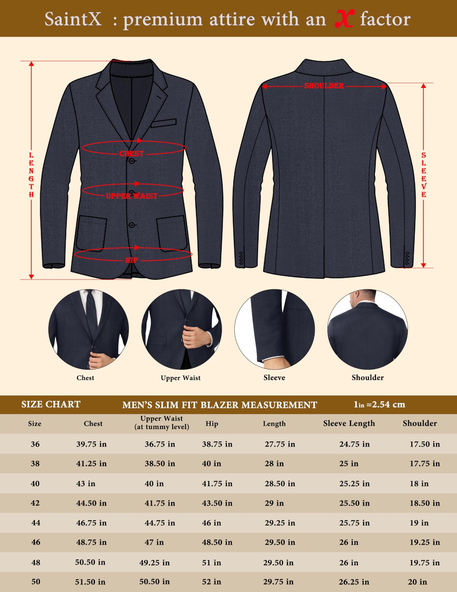 SaintX Men’s Formal Blazer/Coat, dri-fit Fabric, Office