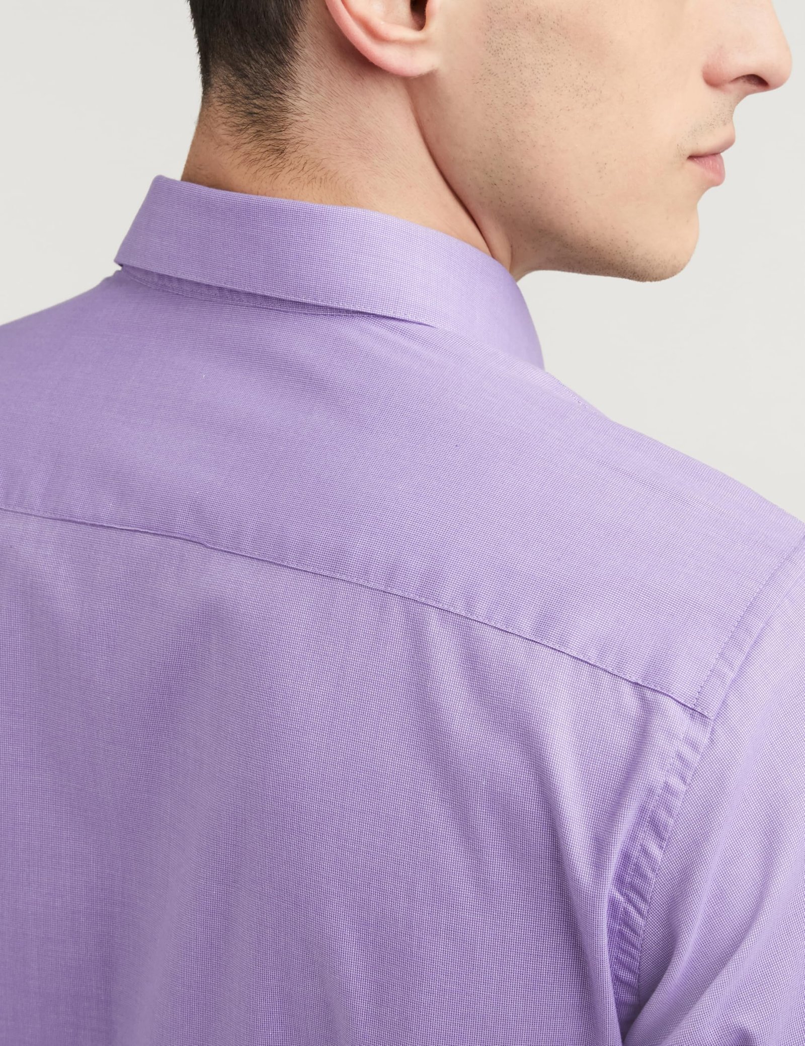 Peter England Men’s Everday Regular Fit Solid Shirt | Cotton Rich | 5-Pin Pocketing Lilac