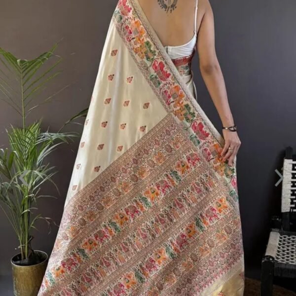 Women's Kanchivaram Kanchi Pattu Kanjivaram Pure Cotton Original Pashmina Silk Handwiving Sarees With Blouses Piecs For Wedding