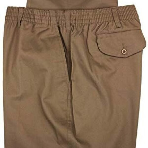 Big & Tall Men's Casual Twill Pants Full Elastic Waist (54W X 28L, Khaki)
