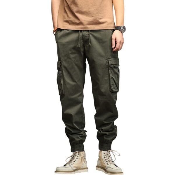 ® Men's Cargo Pants Drawstring Waist with Multiple Pockets Sports Outdoor Hiking Comfortable Casual Trousers Army Green