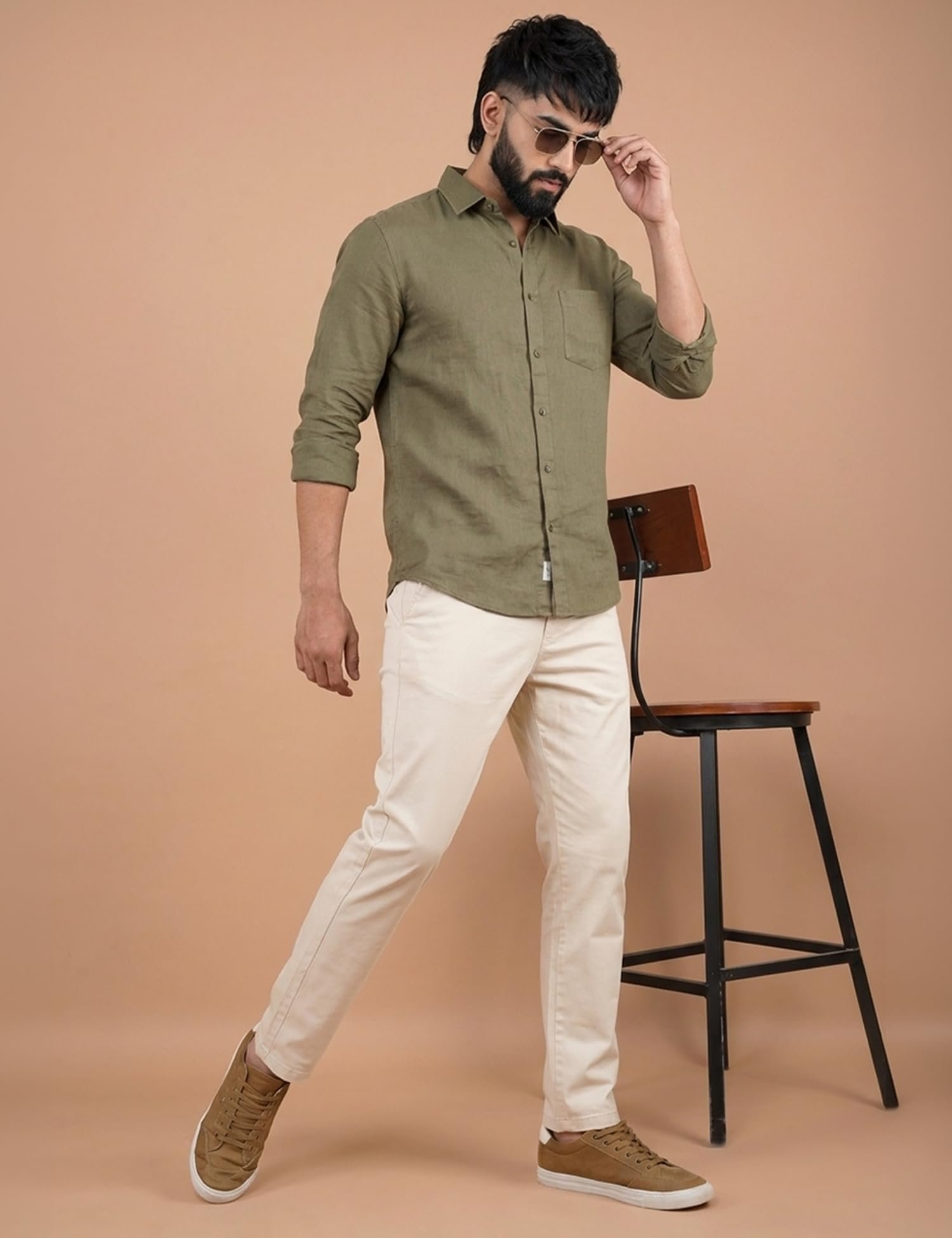 Cotton Casual Pants for Men | Premium Casual Trouser Men's Stylish Regular Fit Pant for Office or Party| Comfortable Bottom Casual Pant Man Pants for Daily Use (in, Numeric, Cream) - Image 6