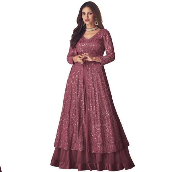 Net semi Stitched anarkali gown for women Ladies use anarkali gown for women wedding anarkaligown dress and Eid Special pakistani suit