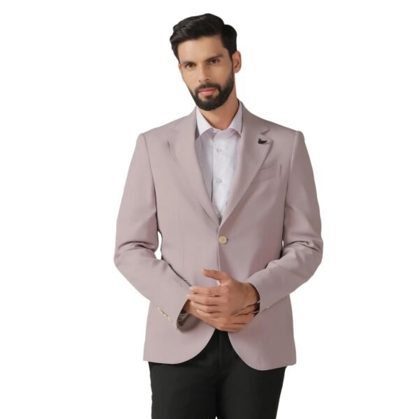 Men's Slim Fit Solid Pink Single-Breasted Blazer
