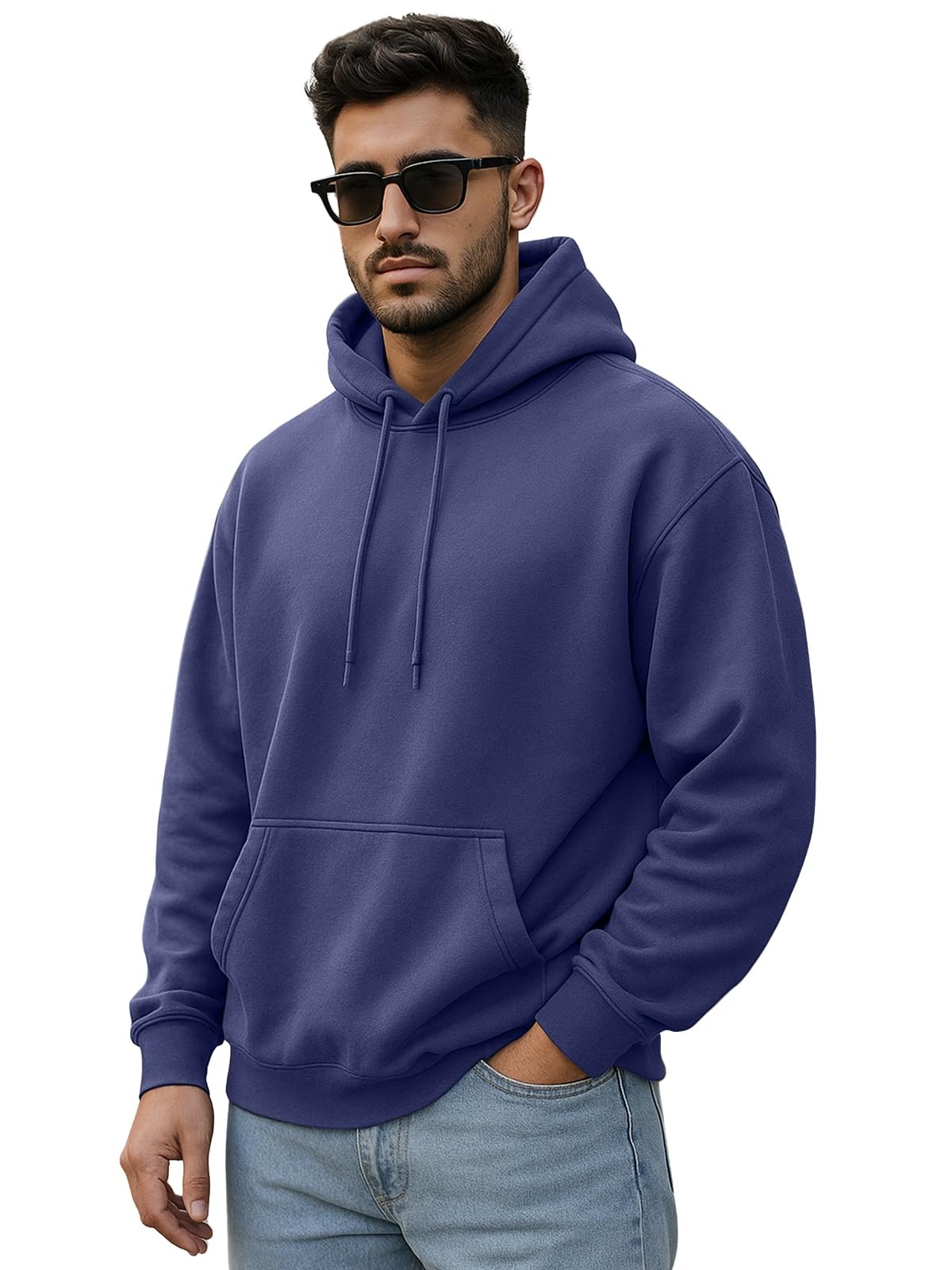 Oversized Fit Drop Shoulder Hooded Sweatshirt Full Sleeves Solid Jumper Hoodie for Men/Boys (OS_HDY_V_SP_FD)