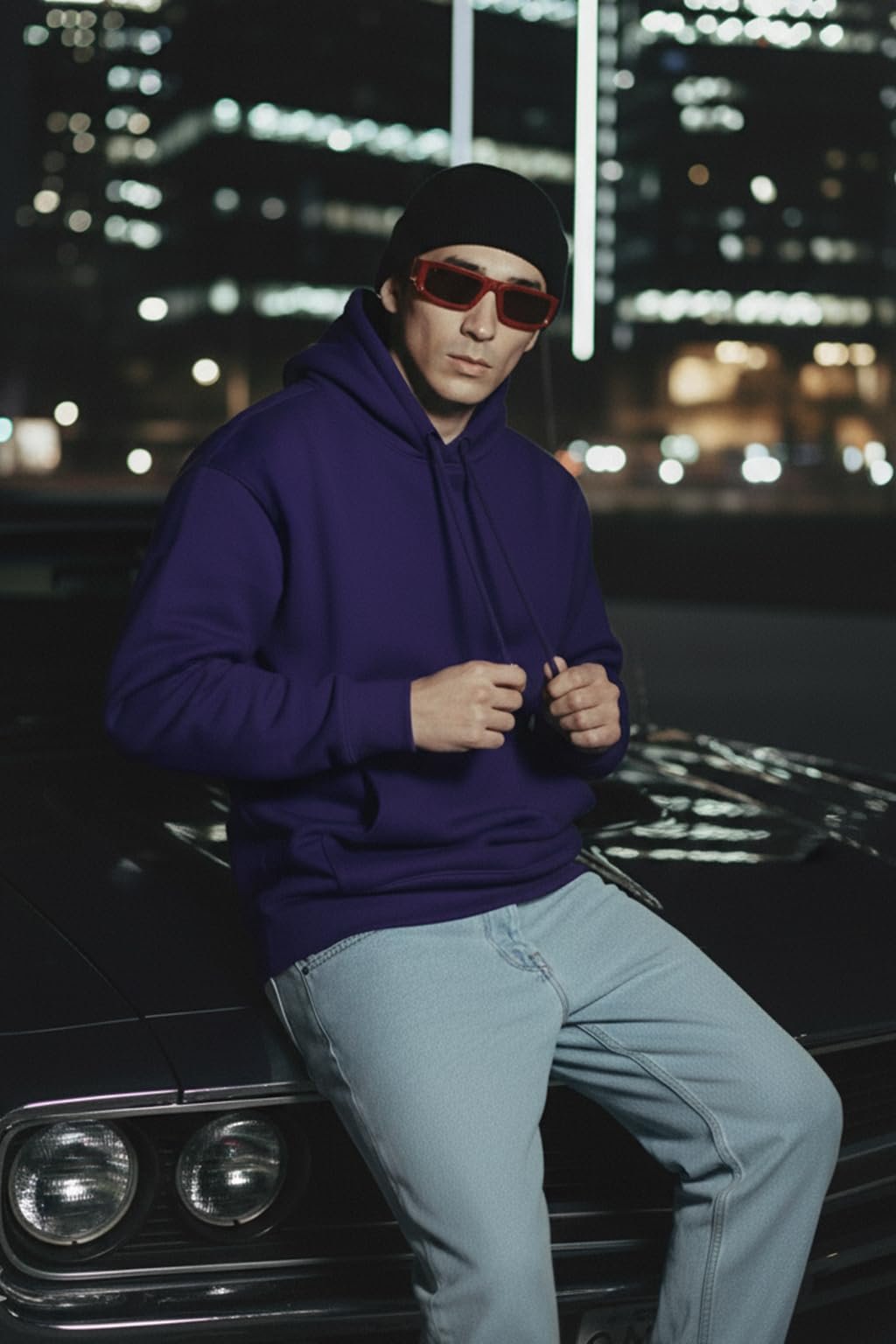 Oversized Fit Drop Shoulder Hooded Sweatshirt Full Sleeves Solid Jumper Hoodie for Men/Boys (OS_HDY_V_SP_FD) - Image 4