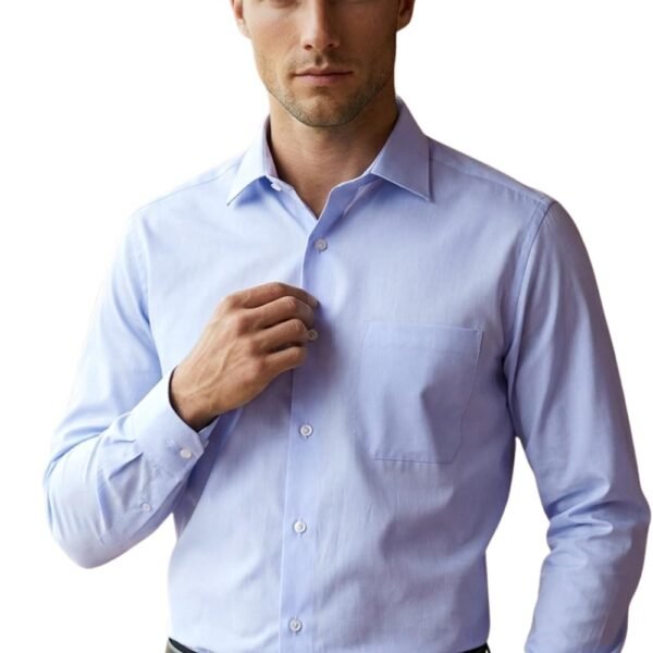 Men's Cotton Solid Regular Fit Shirt (Lpsfmclpn50819_Medium Blue,42