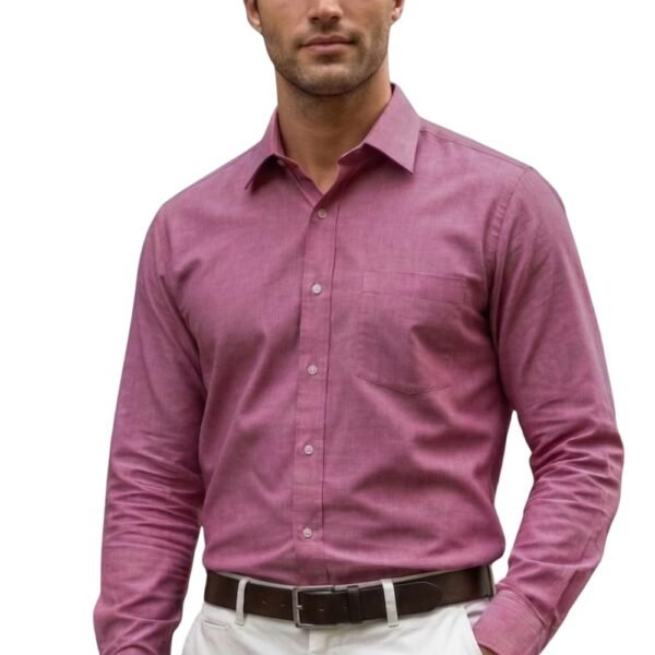 Men Pink Slim Fit Textured Full Sleeves Formal Shirt