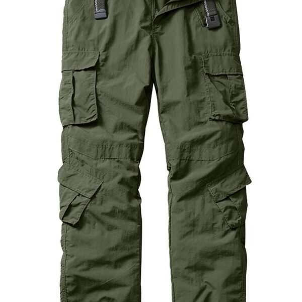 Men's Casual Cargo Tactical Pants, BDU Military Wild Army Combat Ripstop Work Pants with 10 Pockets, Quick Dry Army Green